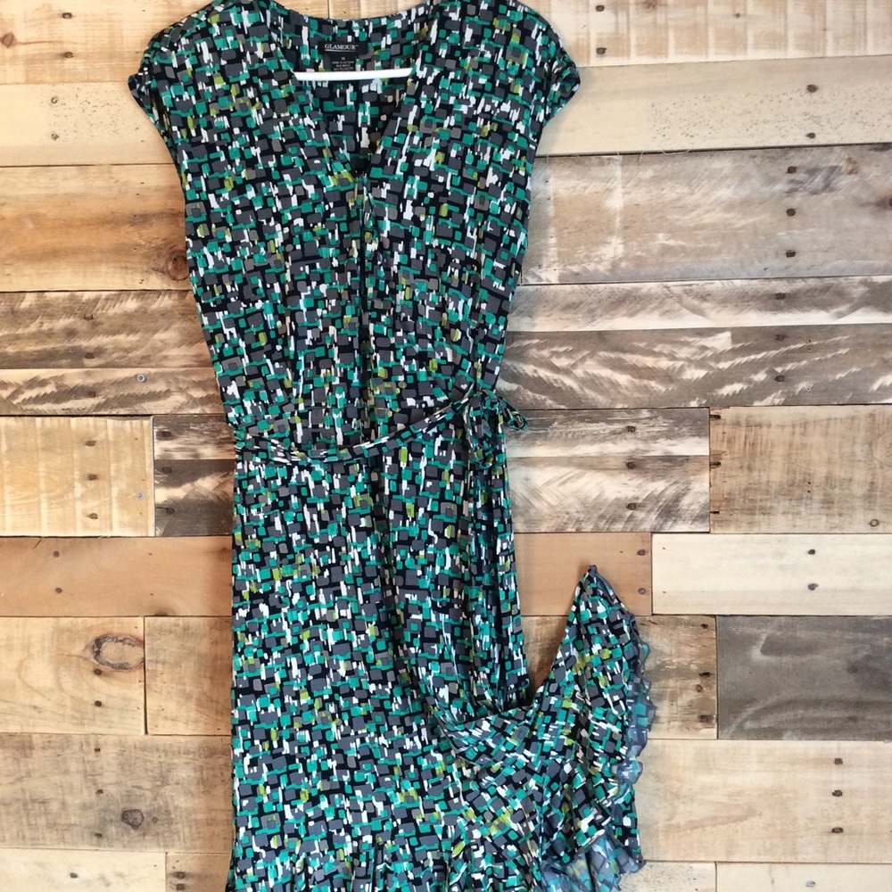 Ladies green and black dress